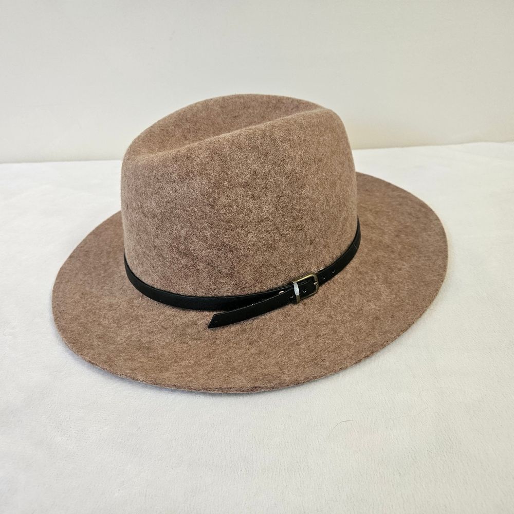 Fedora Hat One Size Fits All 100% Wool Women Tan Brown Boho Western Festival